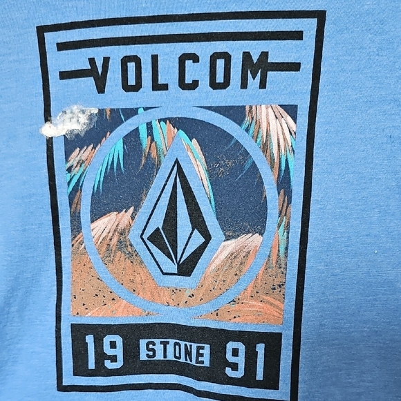 Volcom Kids Light Blue Graphic Short Sleeve Tee Size 6/7 - Picture 2 of 5